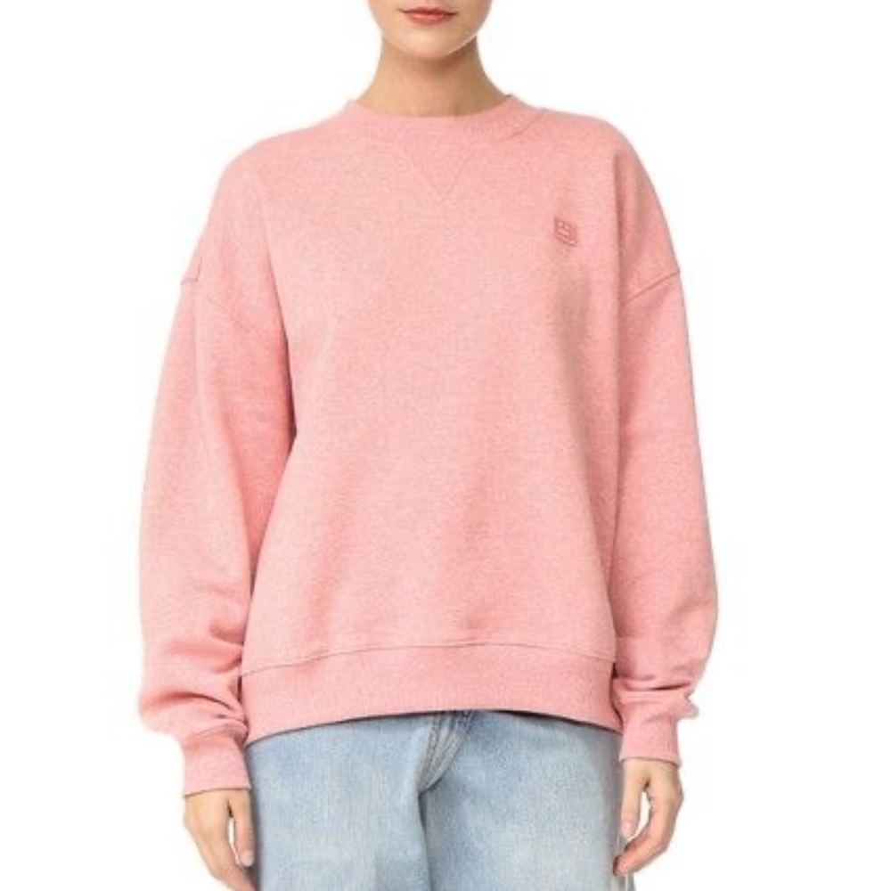 Acne Studios Pink Fleece Lined Crewneck Oversized Sweater Xxs